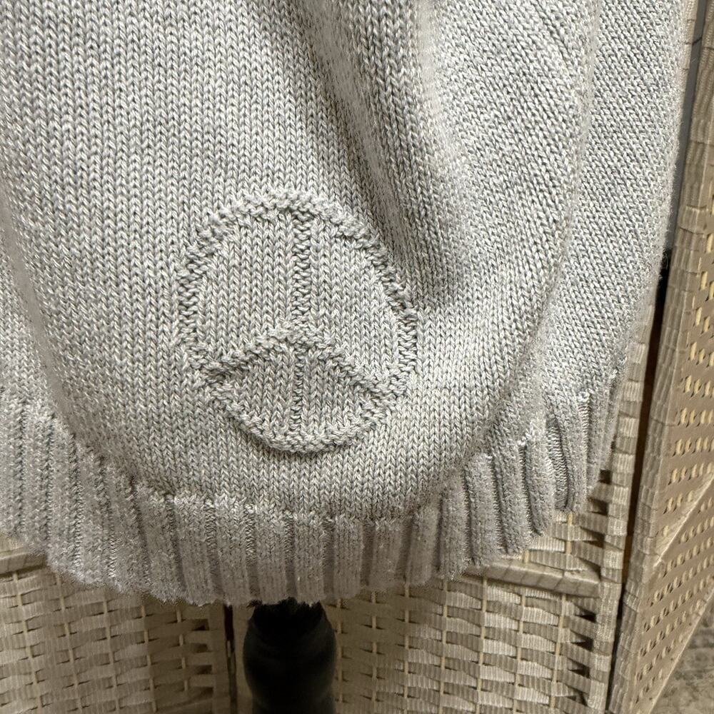 Alashan PEACE Cotton Cashmere Pullover Crew Sweater Women XL Gray Long Sleeve - Picture 6 of 10